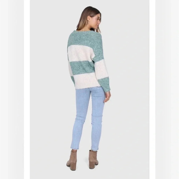 Lost In Lunar Kennedy Striped Fuzzy Knit Sweater - Picture 2 of 8
